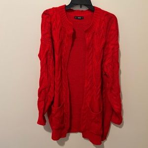 Cute bright red cardigan with pockets